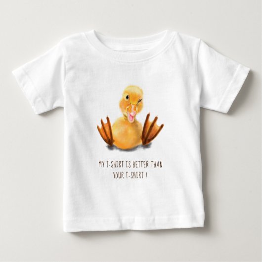 T-shirt Pour Bébé Joyeux Canard Jaune Joué Wink - Ajouter un texte (Devant)