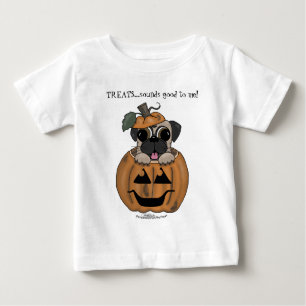 T-shirt Pour Bébé Joyeux Carlin d'Halloween dans Jack O'Lantern