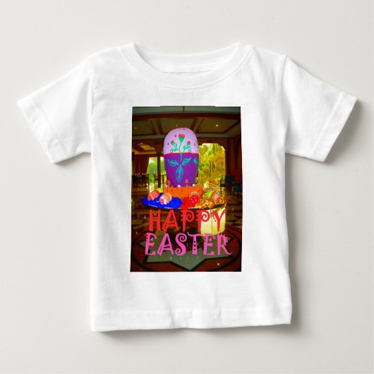 T-shirt Pour Bébé Joyeux Centre d'Oeufs de Pâques pour le printemps (Devant)