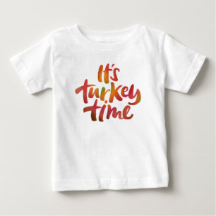 T-shirt Pour Bébé Joyeux, c'est l'heure de Turquie Thanksgiving Dîne