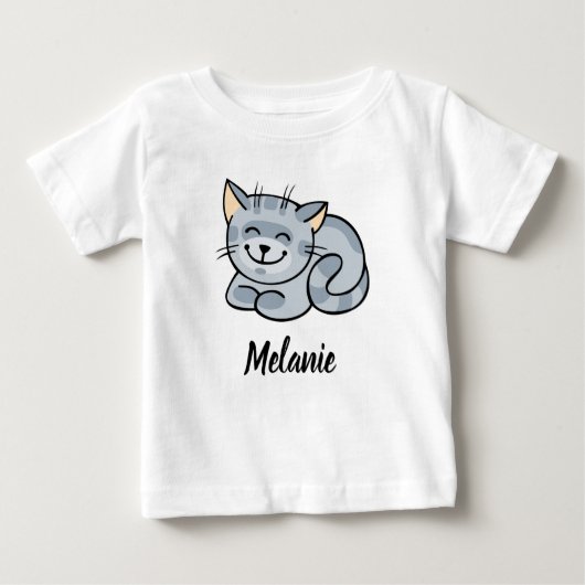 T-shirt Pour Bébé Joyeux chat (Devant)