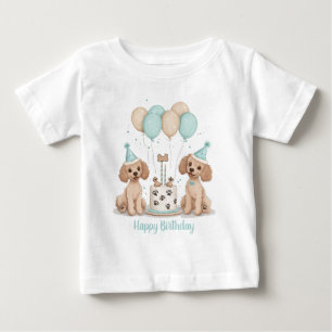 T-shirt Pour Bébé Joyeux Chiens de caniche normaux d'anniversaire