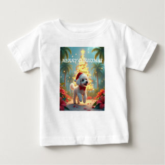 T-shirt Pour Bébé Joyeux chiot de Noël
