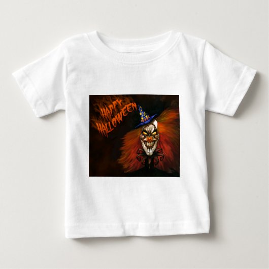 T-shirt Pour Bébé Joyeux Clown effrayant d'Halloween (Devant)
