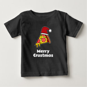 T-shirt Pour Bébé Joyeux Crustmas FUNNY PIZA SLICE PÈRE NOËL