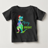 T-shirt Pour Bébé Joyeux dinosaure de Noël (Devant)