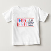 T-shirt Pour Bébé Joyeux et lumineux, Joyeux Noël (Devant)