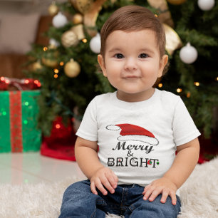 T-shirt Pour Bébé Joyeux et lumineux Noël au Père Noël
