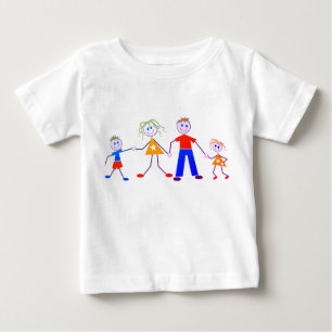 T-shirt Pour Bébé Joyeux, famille, dessin animé