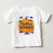 T-shirt Pour Bébé Joyeux Halloween pour les enfants citrouilles (Devant)