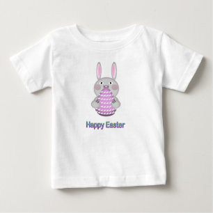 T-shirt Pour Bébé Joyeux lapin lapin de Pâques avec oeuf de Pâques