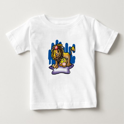 T-shirt Pour Bébé Joyeux Lion Leo avec étoile (Devant)