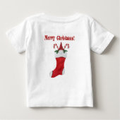 T-shirt Pour Bébé Joyeux Noël Adorable Gnome en rouge Stocking (Dos)