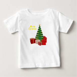 T-shirt Pour Bébé Joyeux Noël ~ Arbre avec cadeaux