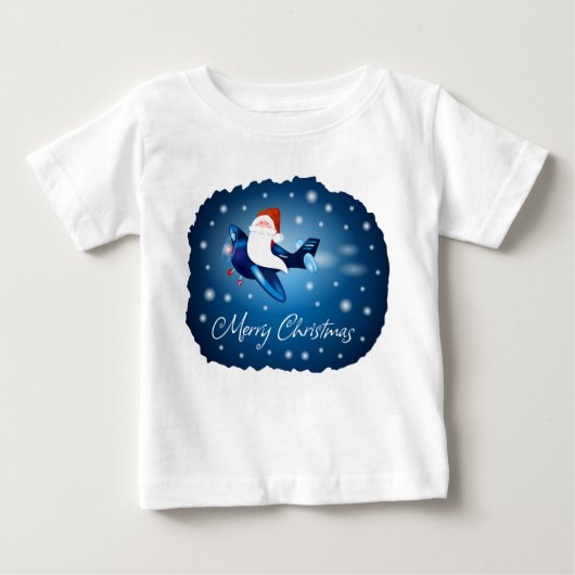 T-shirt Pour Bébé Joyeux Noël avec Père Noël (Devant)