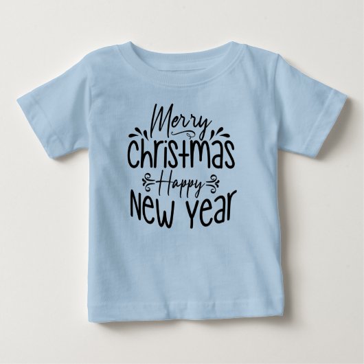 T-shirt Pour Bébé Joyeux Noël Bonne année (Devant)