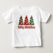 T-shirt Pour Bébé Joyeux Noël - Buffalo Plaid Trees Design (Devant)