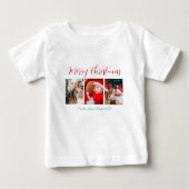 T-shirt Pour Bébé Joyeux Noël calligraphie texte blanc (Devant)
