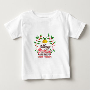 T-shirt Pour Bébé Joyeux Noël de notre famille, Bonne année