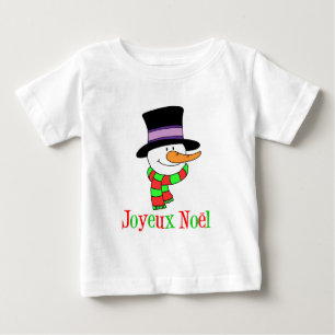 T-shirt Pour Bébé Joyeux Noel French Snowman