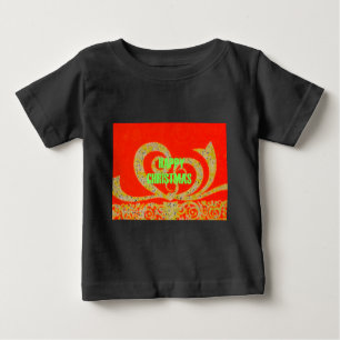 T-shirt Pour Bébé Joyeux Noël Golden Red Snowflex.jpg