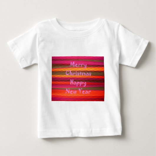 T-shirt Pour Bébé Joyeux Noël Joyeux Bonne couleur de Nouvel An (Devant)