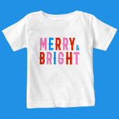 T-shirt Pour Bébé Joyeux Noël, Joyeux et lumineux