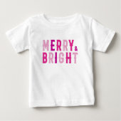 T-shirt Pour Bébé Joyeux Noël, Joyeux et lumineux (Devant)