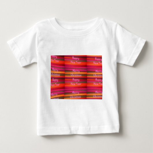 T-shirt Pour Bébé Joyeux Noël Joyeux Nouvel An Toile Design couleur (Devant)