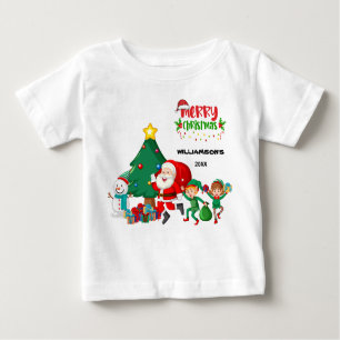 T-shirt Pour Bébé Joyeux Noël   Le Père Noël dit personnalisé