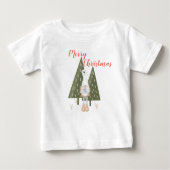 T-shirt Pour Bébé Joyeux Noël mignonne Gnome Matching (Devant)