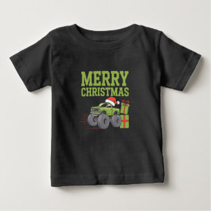 T-shirt Pour Bébé Joyeux Noël Monster Camion Toddler Boys Noël