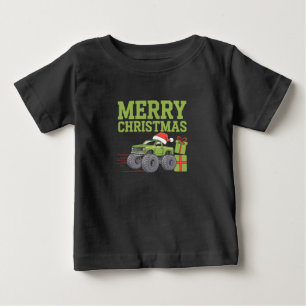 T-shirt Pour Bébé Joyeux Noël Monster Truck Garçons Tout-Petits Xmas