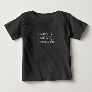 T-shirt Pour Bébé Joyeux Noël Naughty Nice Programmer