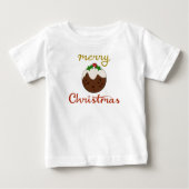 T-shirt Pour Bébé Joyeux Noël+Pudding Design (Devant)