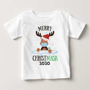 T-shirt Pour Bébé Joyeux Noël rennes masque visage désinfectant