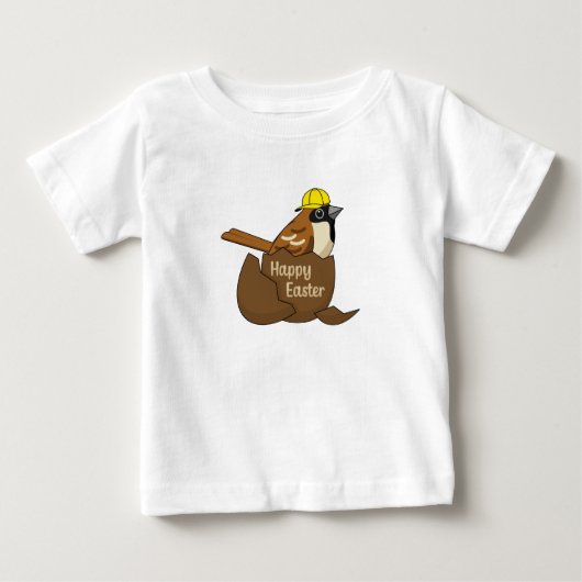 T-shirt Pour Bébé Joyeux Oeuf au chocolat au moineau de Pâques (Devant)