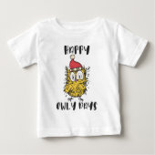 T-shirt Pour Bébé Joyeux Owly Days Funny Père Noël Owl (Devant)