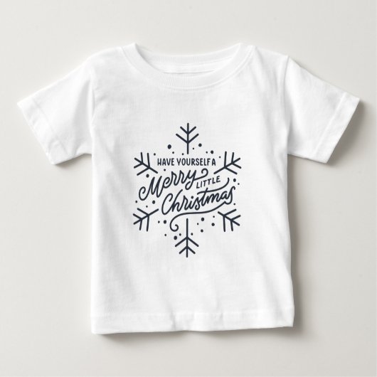 T-shirt Pour Bébé Joyeux petit Noël - Flocon de neige (Devant)