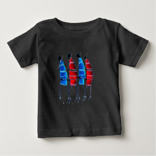 T-shirt Pour Bébé Joyeux peuple Massaï Guerriers Marcher Art Imprime
