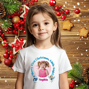 T-shirt Pour Bébé Joyeux premier Noël Petit ange cadeau photo