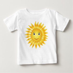 T-shirt Pour Bébé Joyeux soleil souriant Emoji Jaune mignon soleil