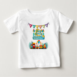 T-shirt Pour Bébé Joyeux Train D'Anniversaire Avec De Beaux Souhaits