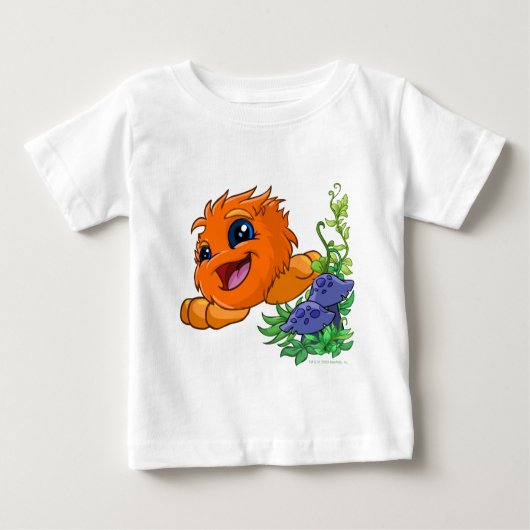 T-shirt Pour Bébé JubJub orange heureux au central de Neopia (Devant)