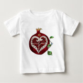 T-shirt Pour Bébé Judaica Pomegranate Heart Hanoukka Rosh Hashanah (Devant)
