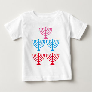 T-shirt Pour Bébé Juifs Menorah juive étincelante chandelabrum