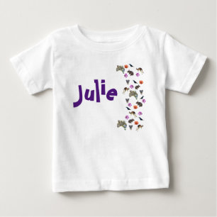 T-shirt Pour Bébé Julie, Nom Avec Australian Wildlife, Baby Bodysu