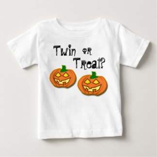 T-shirt Pour Bébé Jumeau Halloween ou tee citrouille de traitement