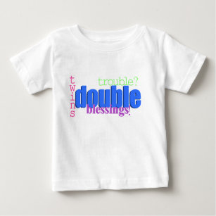 T-shirt Pour Bébé Jumeaux - double problème ? Doubles bénédictions !