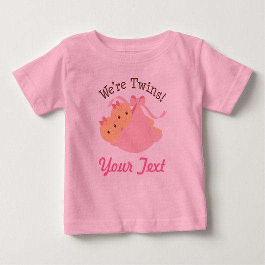 T-shirt Pour Bébé Jumelles de filles personnalisées (Devant)